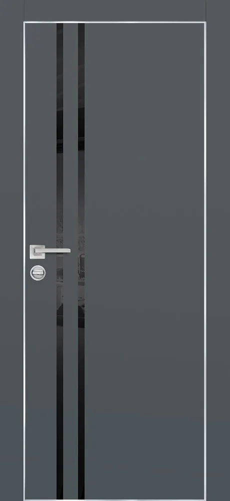 Фото Межкомнатная дверь PX-11  AL кромка с 4-х ст. Графит матовый